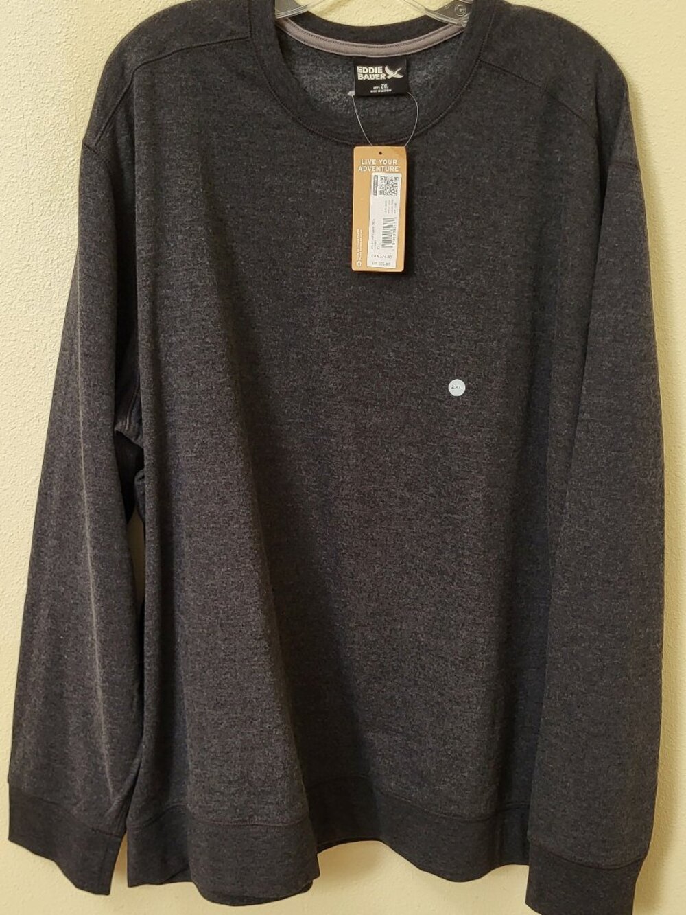 New Eddie Bauer Heavy Long Sleeve Shirt, Heather Gray